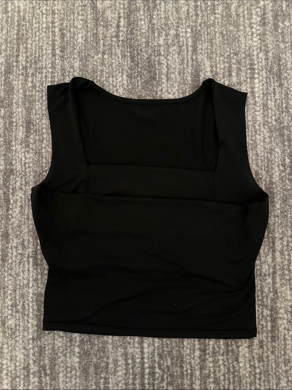 EUC Black Sleeveless Square Neck Tank Top Cropped